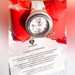 💎🆕Vintage Swiss Legend w/ 💎 60 Diamonds Mother of Pearl & Rosegold watch